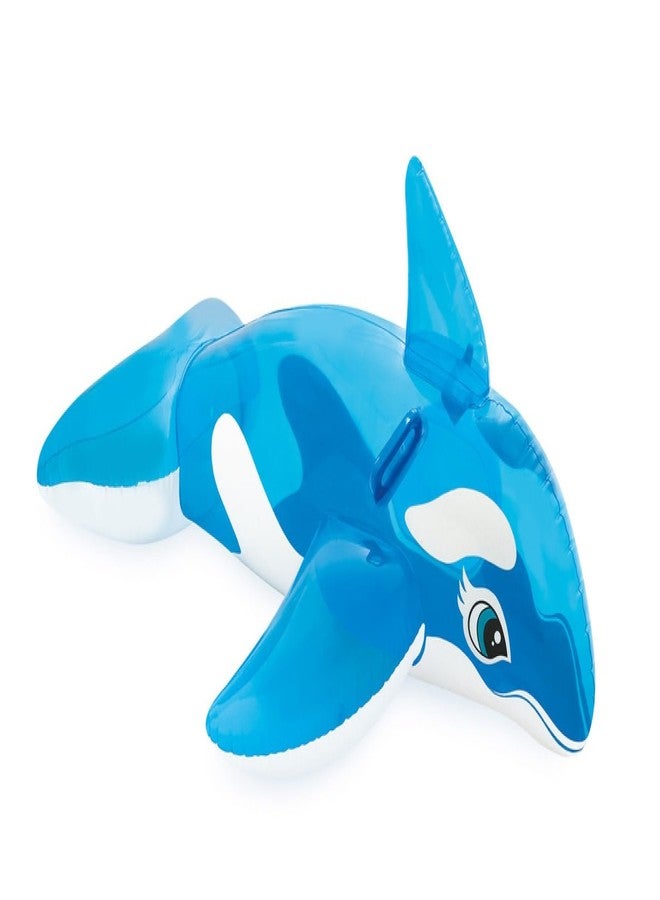 VWretails Inflatable Ride-On Swim Float for Kids, Childrens & Adults. Summer Fun Beach Floatie Perfect for Summer Water Adventures of Age 3+ (Lil-Whale Ride-On + Hand Pump) - Image 2